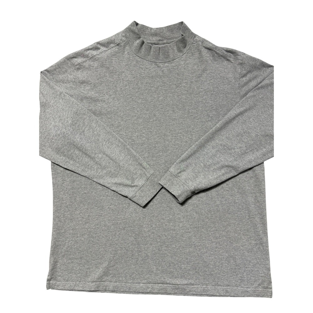 Duluth Trading Co Mens 2XL Longtail T Relaxed Fit Mock‎ Neck Grey Shirt 3237-26